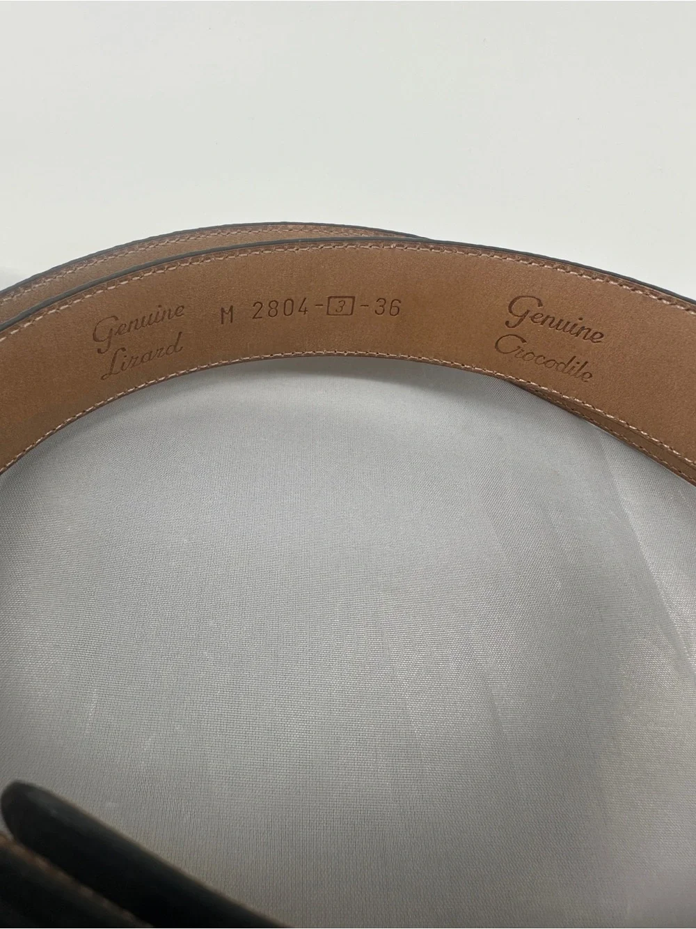 Neiman Marcus black croc and lizard vintage western leather belt